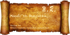 Masáth Ruszalka névjegykártya